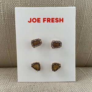 Joe Fresh Women Earrings Stud Ear Jewelry Set of 2 Earrings New